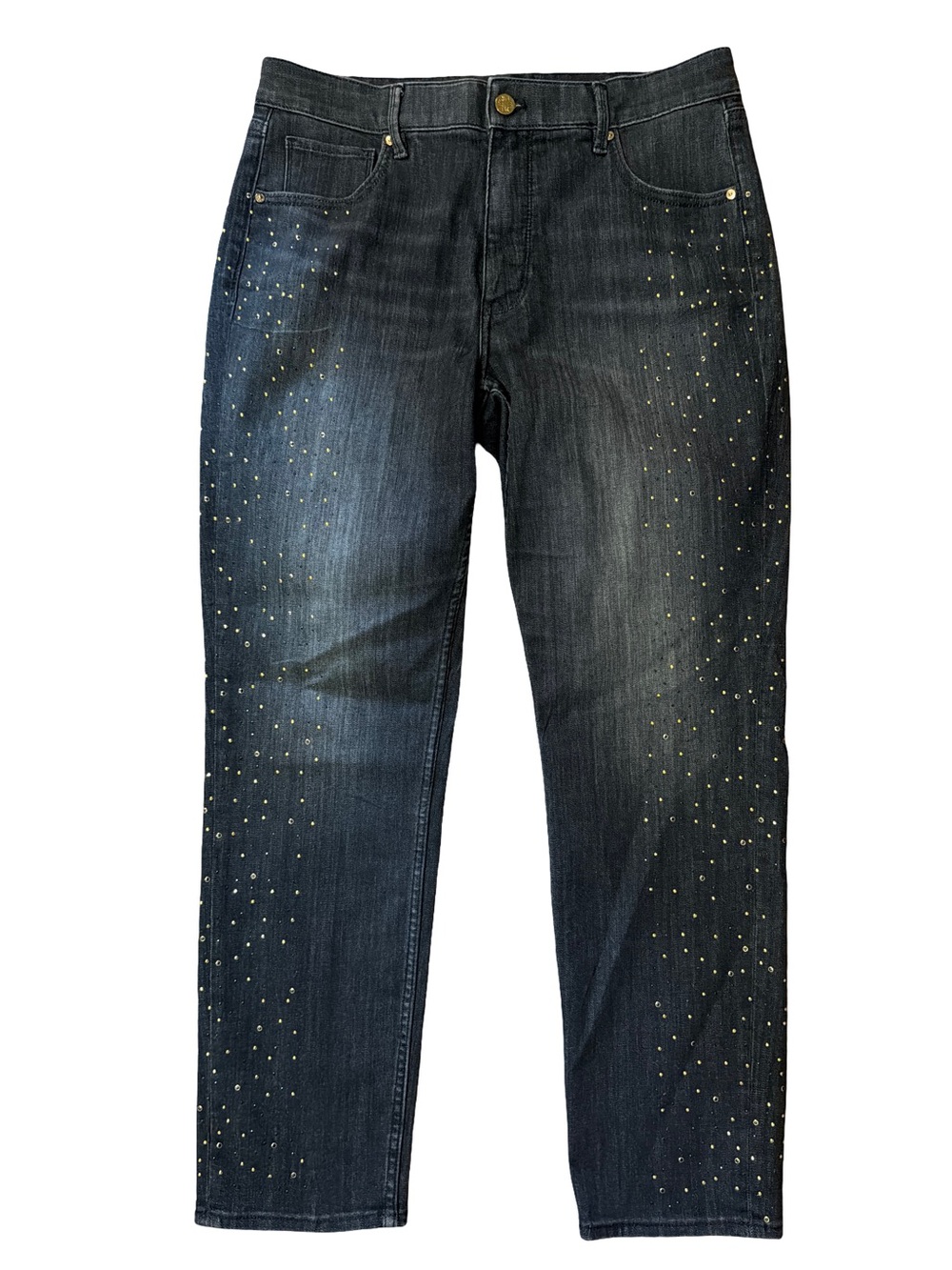 White House Black Market Dark Wash Stud Accent Slim Ankle Jeans Size 12